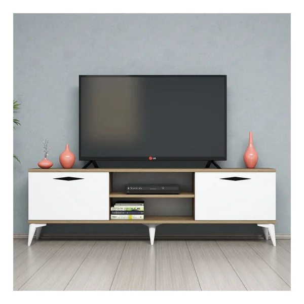 Ferniso Mobilya 160 Cm TV Ünitesi Hud-Beyaz - Krem - Görsel 4