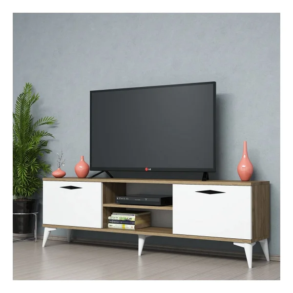 Ferniso Mobilya 160 Cm TV Ünitesi Hud-Beyaz - Krem - Görsel 2