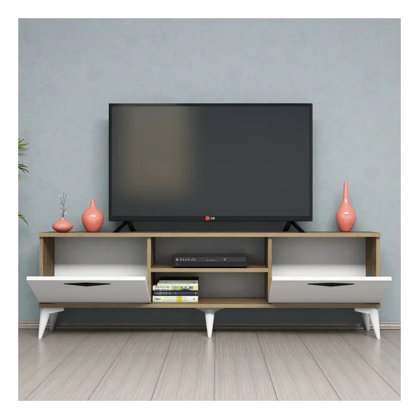Ferniso Mobilya 160 Cm TV Ünitesi Hud-Beyaz - Krem - Görsel 3