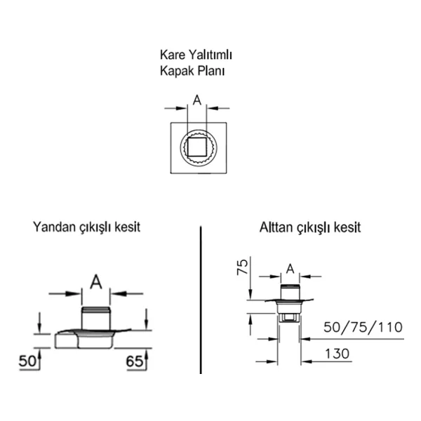 Vitra Vitra 5607280 Elegant V-Flow Dk200 010 Kare Yalıtımlı Duş Kanalı,Parlak Altın Yandan 50 - Görsel 4