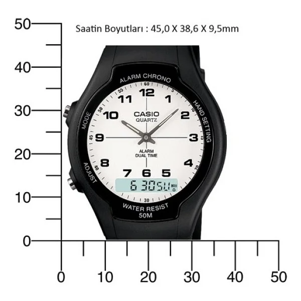 Casio Standart Aw-90h-7bvdf Erkek Kol Saati - Görsel 5