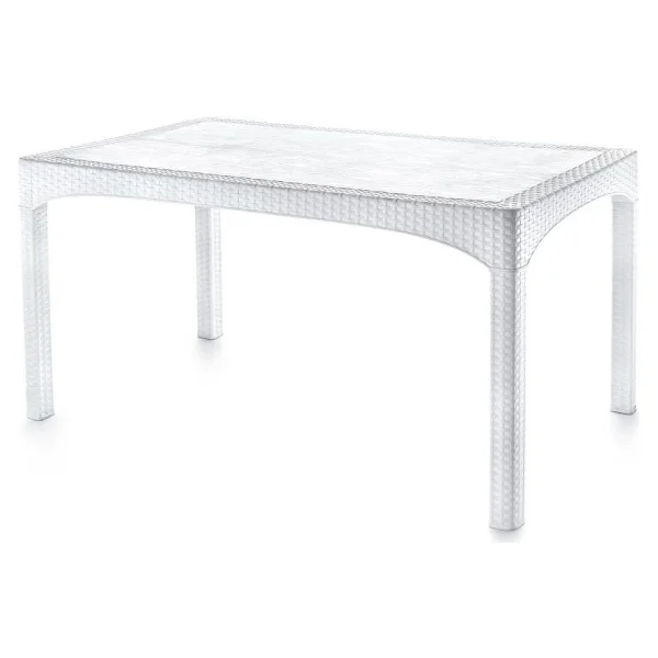 Omnipazar Sy-2587 Beyaz Rattan Dikdörtgen Kapalı Masa 44177 - Görsel 2