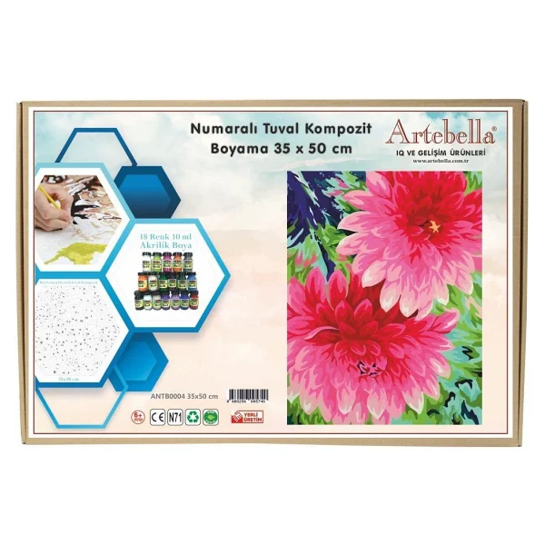 Artebella Numaralı Tuval Kompozit Boyama Antb0004 "Çiçek" 35x50 Cm - Görsel 6