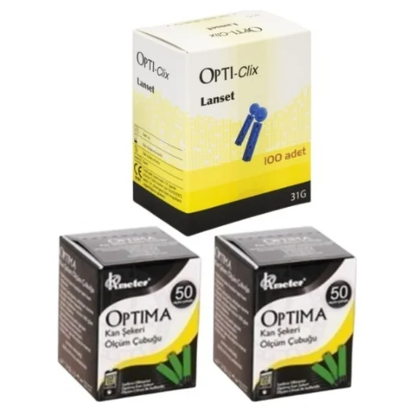 Optima Ölçüm Stribi 100 Adet + 100 Adet Lanset Delme-Kalem Iğnesi - Görsel 2