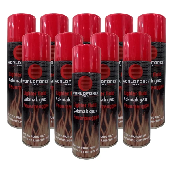 Worldforce 220 Ml Çakmak Gazı 10 Adet Doldurabilir Çakmaklar Için Çakmak Gazı - Görsel 2