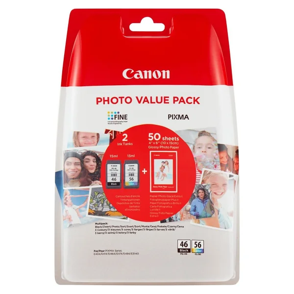 Canon Pg-46-Cl56 2li Kartuş + 50 Adet Fotoğraf Kağıdı - Görsel 4