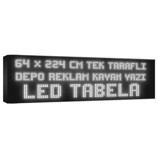 Depo Tabela Reklam Beyaz Kayan Yazı LED Tabela 64 X 224 Cm Tek Taraflı - Görsel 2