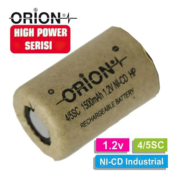Orion 1.2v 1500 mAh Ni-CD 4/5sc Şarjlı Pil - Görsel 2