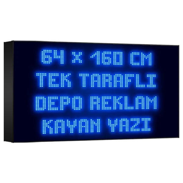 Depo Tabela Reklam Mavi Kayan Yazı LED Tabela 64 X 160 Cm Tek Taraflı Depo Reklam Tabela - Görsel 2