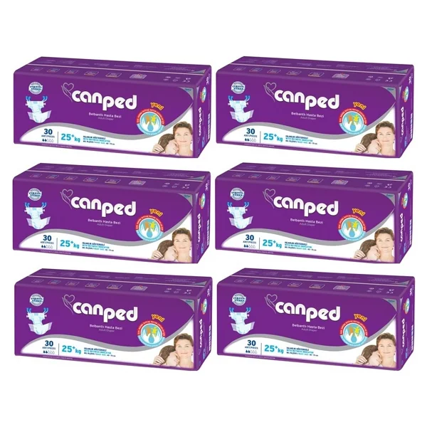 Canped Tekstil Yüzeyli Belbantlı Ekstra Küçük Boy XS 30'lu 6 Adet Çocuk Hasta Bezi - Görsel 2