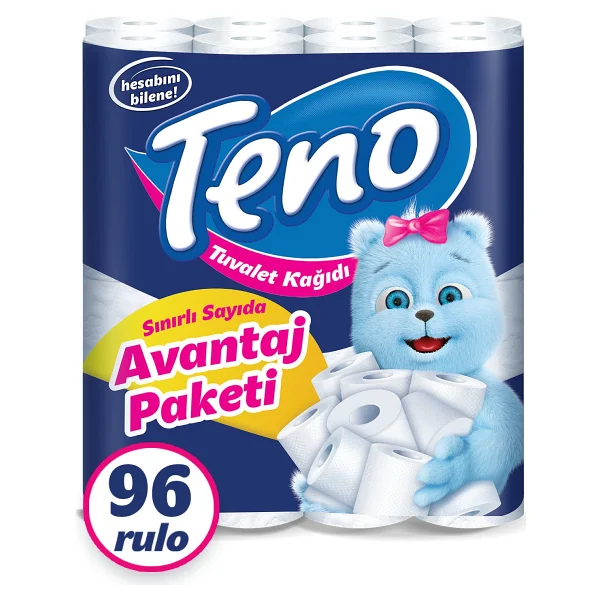 Teno 2 Katlı Cilt Dostu Tuvalet Kağıdı 96 Rulo - Yüksek Emicilik Ve Ekonomik Avantaj Paketi - Görsel 4