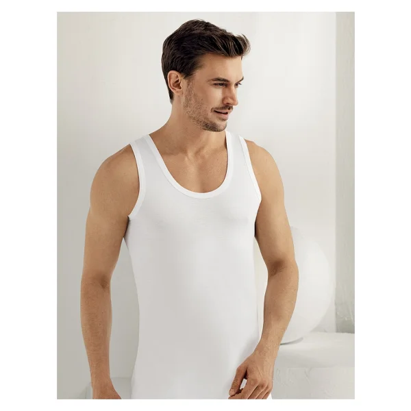 Şahinler Geniş Askılı Penye Atlet Beyaz Me002 XL - Görsel 5