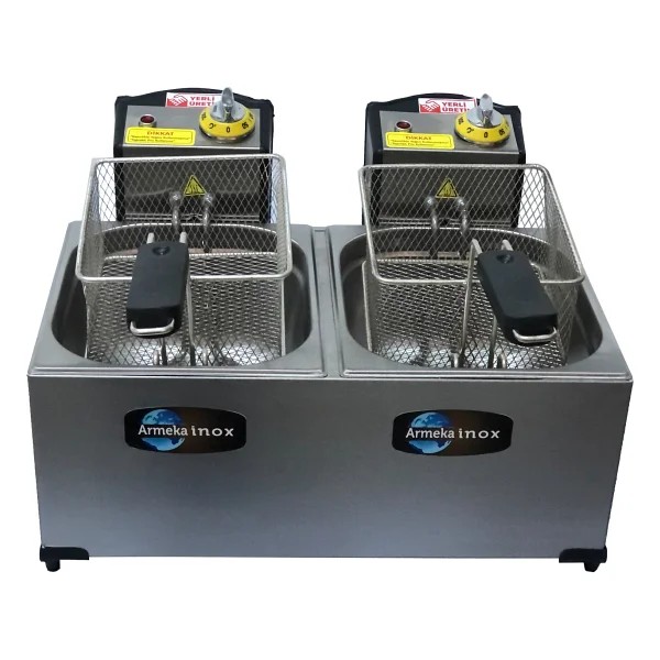 Armeka 5+5 L 6000 W Endüstriyel Elektrikli Fritöz - Görsel 2