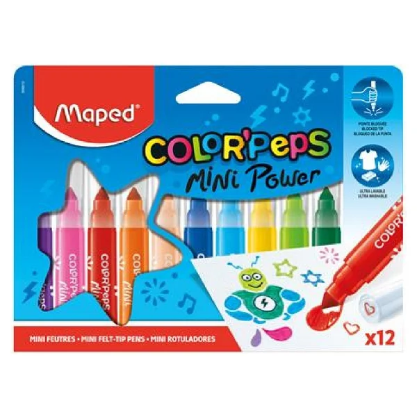 Maped Color Peps Mini Power 12'li Jumbo Keçeli Kalem Seti - Görsel 2