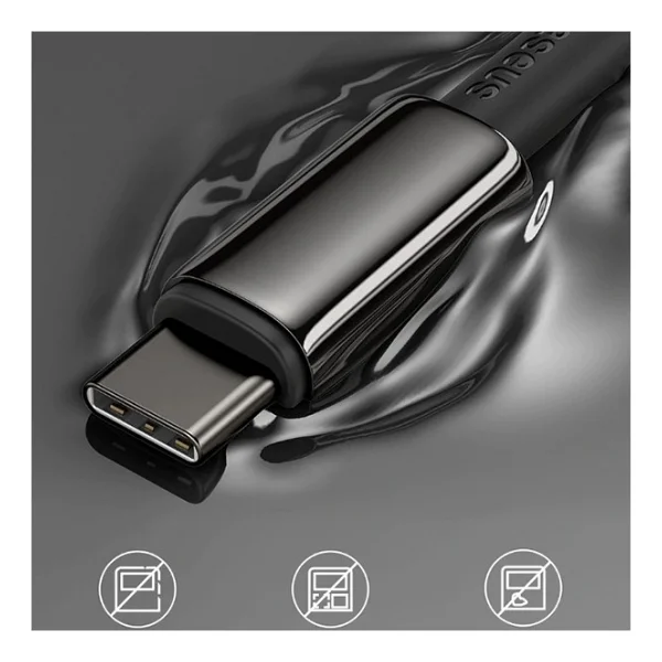 Baseus Tungsten Gold 100 W 1 M Type-C To Type-C Şarj Kablosu - Görsel 4
