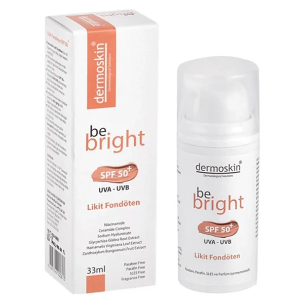 Dermoskin Be Bright Spf50+ Likit Fondöten 33ml - Light Pürüzsüz Bitiriş Ve Doğal Görünüm - Görsel 2