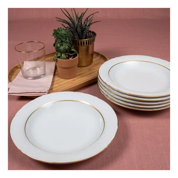 Güral Porselen Soprano Yaldızlı 6'lı 19 Cm Yemek Tabağı - Görsel 2