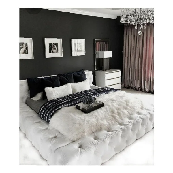 Niva Baza Çift Kişilik Havuzlu Sandıksız Yere Yakın Baza Snowlake Kar Beyaz Yatak Hariç - 140 x 200 cm - Görsel 2