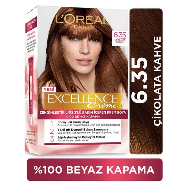 L'oreal Paris Excellence Creme 6.35 Çikolata Kahve Saç Boyası - Görsel 3