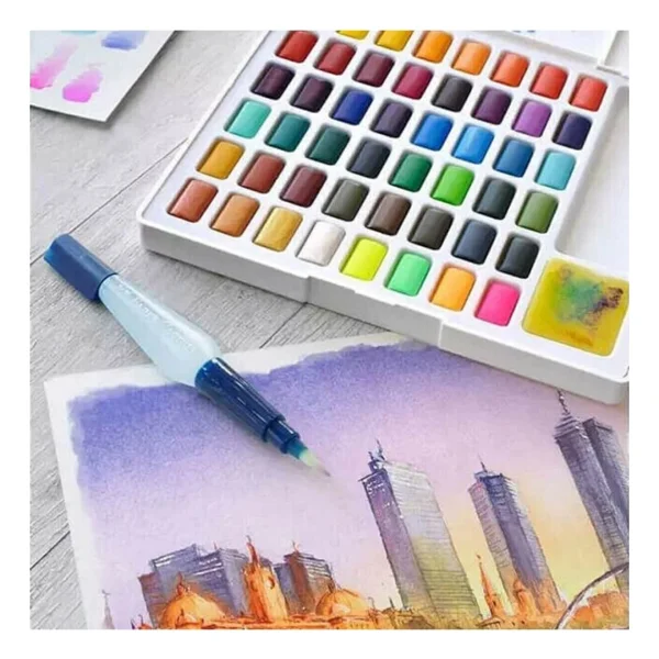 Faber-Castell Faber Castell Creative Watercolor Tablet Sulu Boya Seti 36 Renk Su Hazneli Fırça - Renkli - Görsel 3