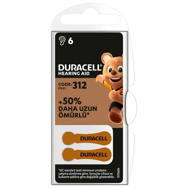 Duracell Activair 312 Numara 6'lı 5 Paket İşitme Cihazı Pili - Görsel 4