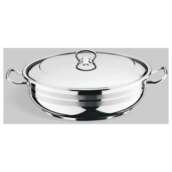 Berlin Basık 2 Litre Çelik Küçük Karnıyarık Pilav Tenceresi 24 Cm - Görsel 4