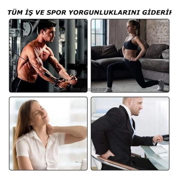 Kraft Hart Şarjlı Masaj Tabancası - Kas Rahatlatma Ve Sertlik Giderme, 6 Farklı Başlık, Sessiz Çalışma - Siyah - Görsel 5