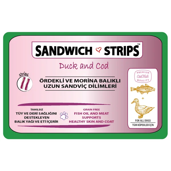 Freshy Sandwich Strips Ördekli Ve Morina Balıklı 80 Gr Köpek Ödül Maması - Görsel 3