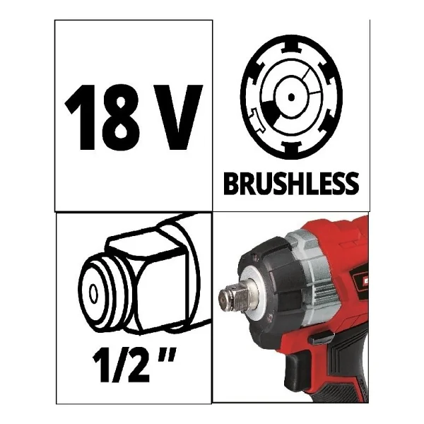 Einhell Te-Cw 18li Bl Tek Akülü 2.5 Ah Somun Sıkma Makinesi - Görsel 3