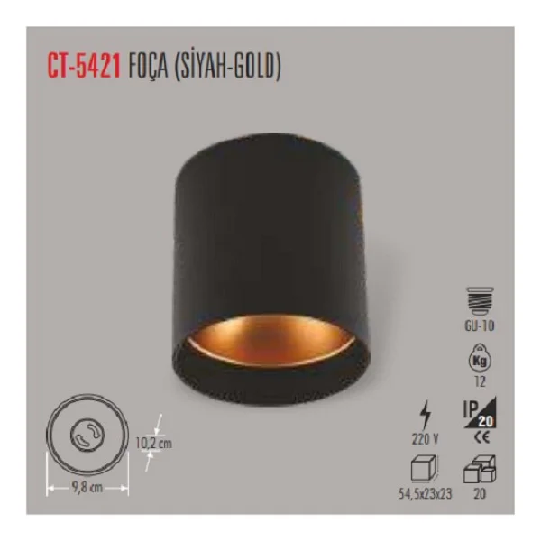 Cata CT-5421 Sıva Üstü Dekoratif Armatür - Görsel 2