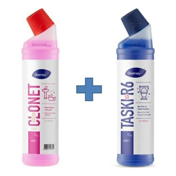 Diversey Taski Clonet Kireç Çözücü 750 Ml + Taski R6 Wc Tuvalet Temizlik 750 Ml - Görsel 5