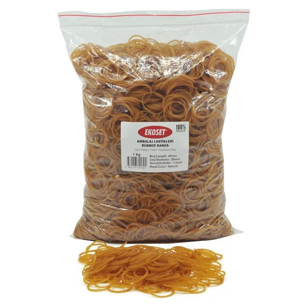 Ekoset Kauçuk Paket Ambalaj Para Lastiği 40'lık 1 Kg 40mm - Görsel 5