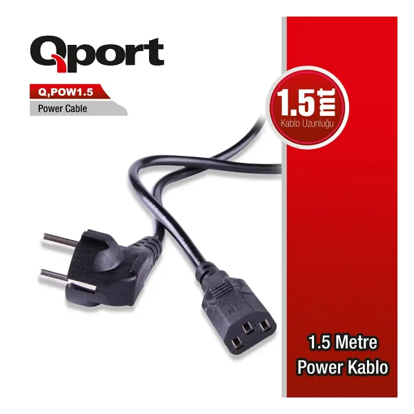 Qport Q-Pow1_5 1.5 M Güç Kablosu - Görsel 3