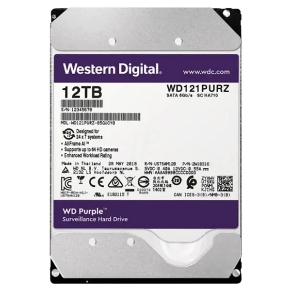 Western Digital Purple Pro Wd121purp Sata 3.0 7200 Rpm 3.5" 12 TB Harddisk - Görsel 2