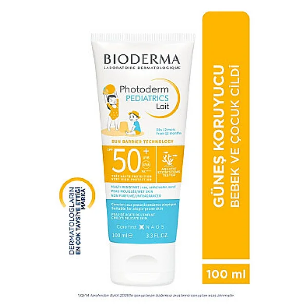 Bioderma Photoderm Pediatrics Lait 100 Ml 50 Faktör Bebek Ve Çocuk Güneş Kremi - Görsel 3