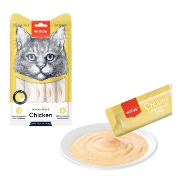 Wanpy Tavuklu 5x14 Gr Krema Kedi Ödül Maması - Görsel 5