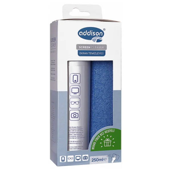Addıson 300871, Ekran Temizleyici Sprey 250ml. Microfiber Bez İle Birlikte - Görsel 8