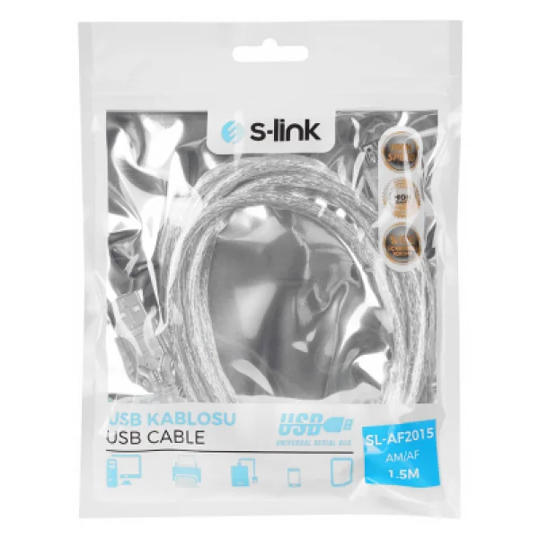 S-Link Sl-Af2015 1.5 M USB 2.0 Uzatma Kablosu - Görsel 5