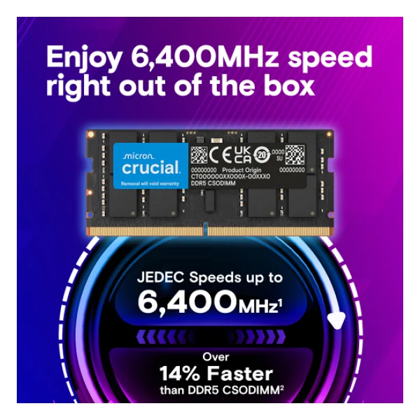 Crucial 16 GB 6400 MHz Cl52 Ct16g64c52cs5 DDR5 RAM - Görsel 4