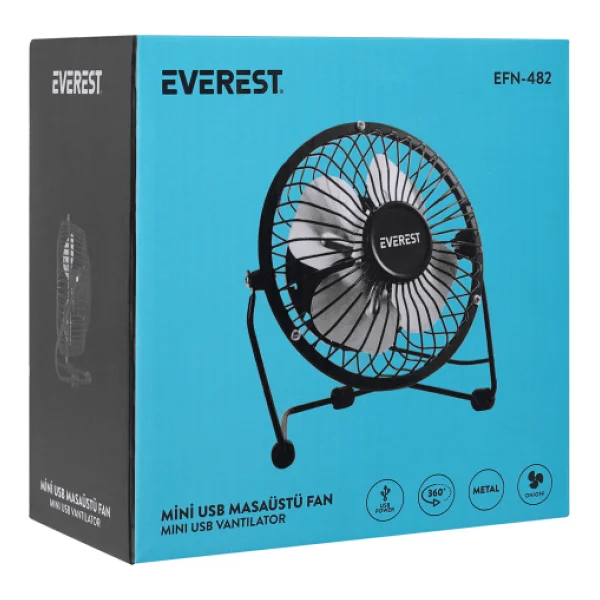 Everest Efn-482 Metal Kanat USB Masaüstü Vantilatör - Görsel 7