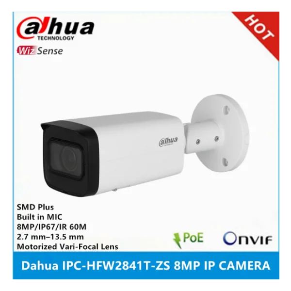 Dahua Ipc-Hfw2841t-Zas Bullet 8 Mp 360 Derece Gece Görüşlü 4K Ip Güvenlik Kamerası - Görsel 2