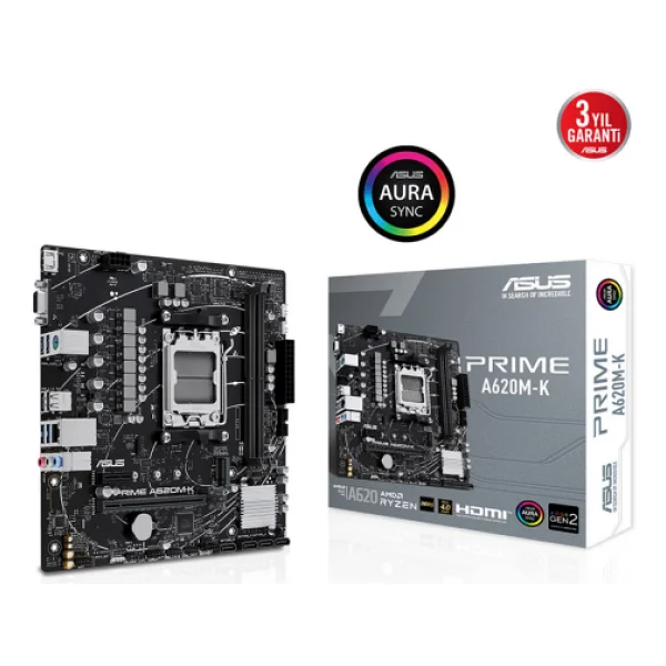 Asus Prıme A620m-K 2xddr5 Vga Hdmı 1xm2 Am5 Anakart - Görsel 8