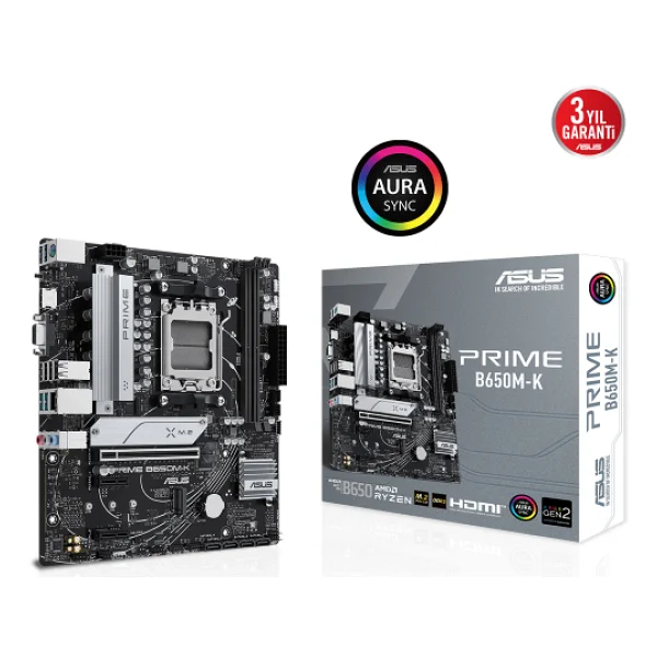 Asus Prıme B650m-K 2xddr5 Vga Hdmı 2xm.2 Am5 Anakart - Görsel 2