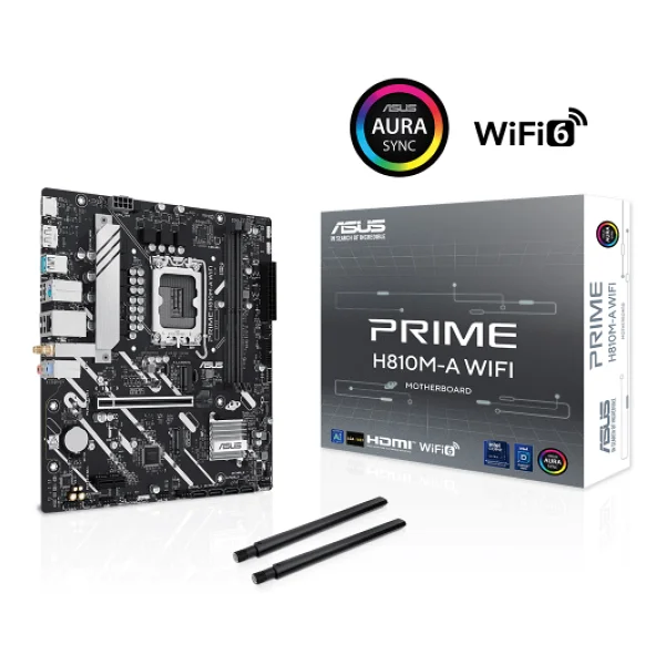 Asus Prime H810M-A Wi-Fi 2x DDR5 DP/HDMI 2x M.2 1x 2.5GLAN/Wi-Fi/BT USB3.2 1851P Anakart - Görsel 2