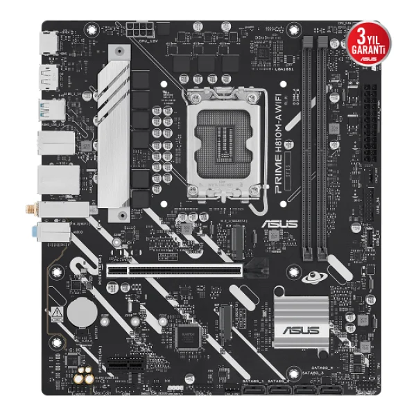 Asus Prime H810M-A Wi-Fi 2x DDR5 DP/HDMI 2x M.2 1x 2.5GLAN/Wi-Fi/BT USB3.2 1851P Anakart - Görsel 3