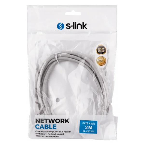 S-Link Sl-Cat602 Utp 2 M Gri Cat6 Patch Kablo - Görsel 7