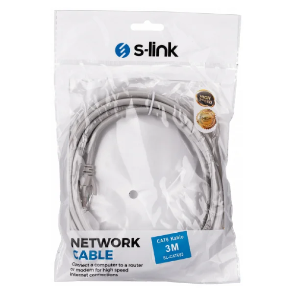S-Link Sl-Cat603 Utp 3 M Gri Cat6 Patch Kablo - Görsel 5