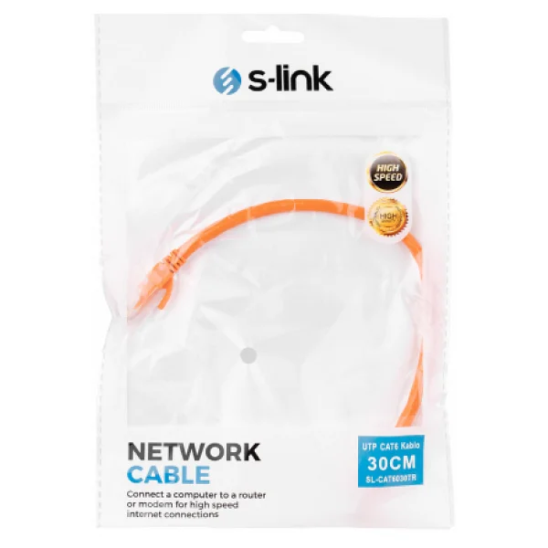 S-Link Sl-Cat6030tr Utp 30 Cm Turuncu Cat6 Patch Kablo - Görsel 7