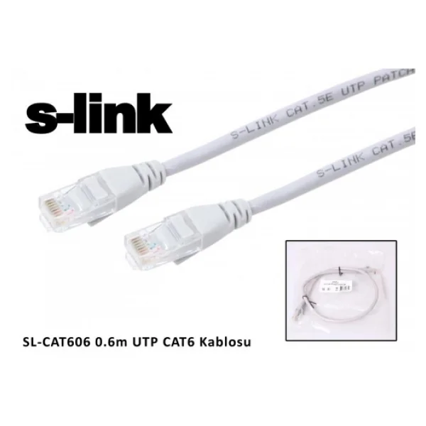 S-Link Sl-Cat606 Utp 0.6 M Gri Cat6 Patch Kablo - Görsel 6