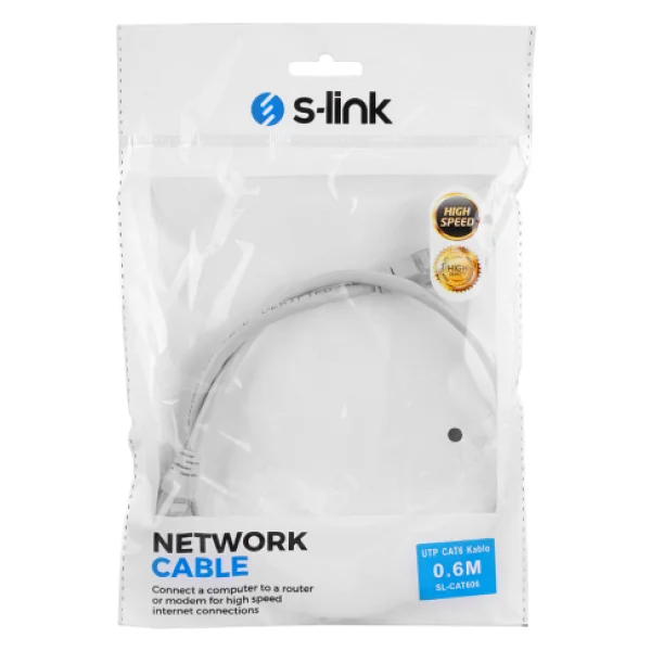 S-Link Sl-Cat606 Utp 0.6 M Gri Cat6 Patch Kablo - Görsel 7